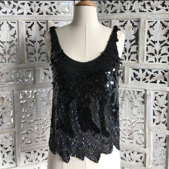 Oleg Cassini Tops - Gorgeous Oleg Cassini silk beaded tank    